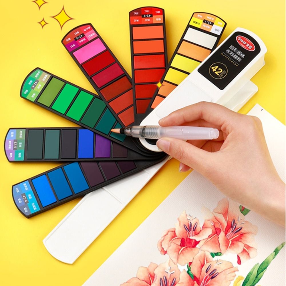 Watercolor Paint Set Solid Pigment - Conjunto de Tintas Aquarela Portátil e