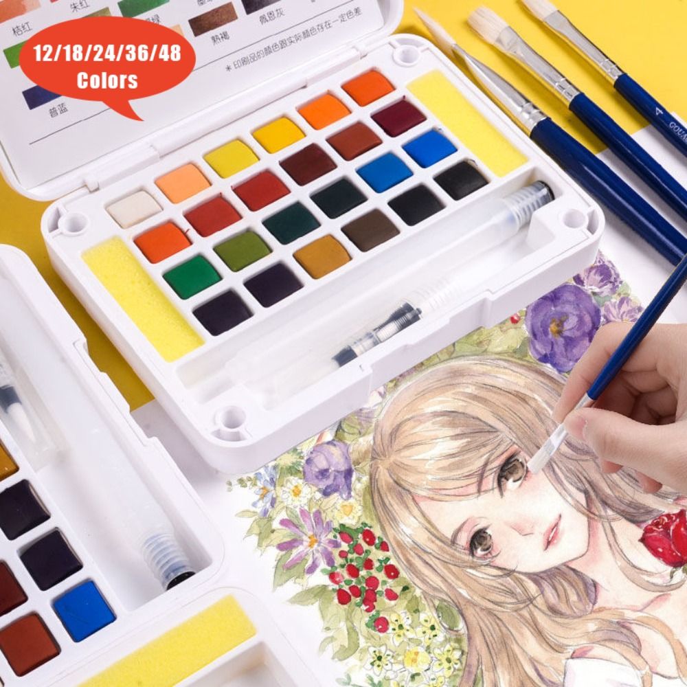 Watercolor Paint Set Solid Pigment - Conjunto de Tintas Aquarela Profissional com