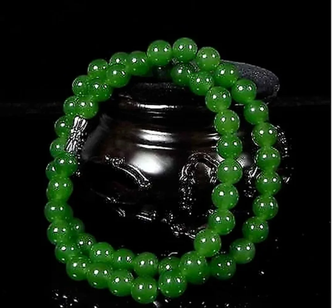 Beading - Genuíno natural verde contas colar chinês
