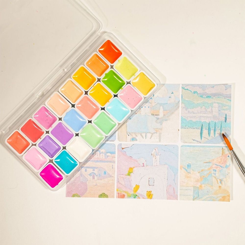 Watercolor Paint Set Solid Pigment - Conjunto de tintas aquarela com 24