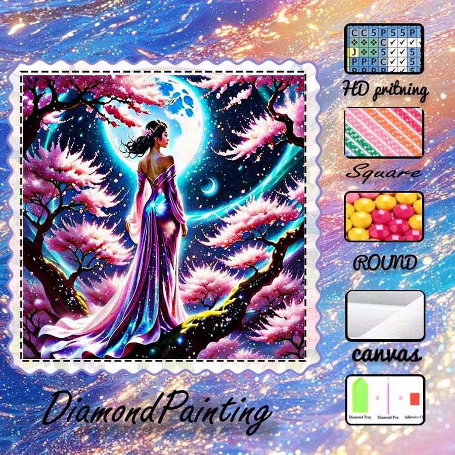 5D Diamond Painting Kit Full Drill - 1 peça de tecido flocado 5D