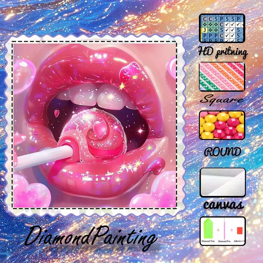 5D Diamond Painting Kit Full Drill - 1 peça - 5D-DIY - Tecido