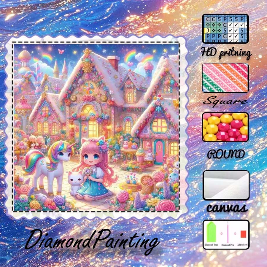 5D Diamond Painting Kit Full Drill - 1 peça de tecido flocado 5D