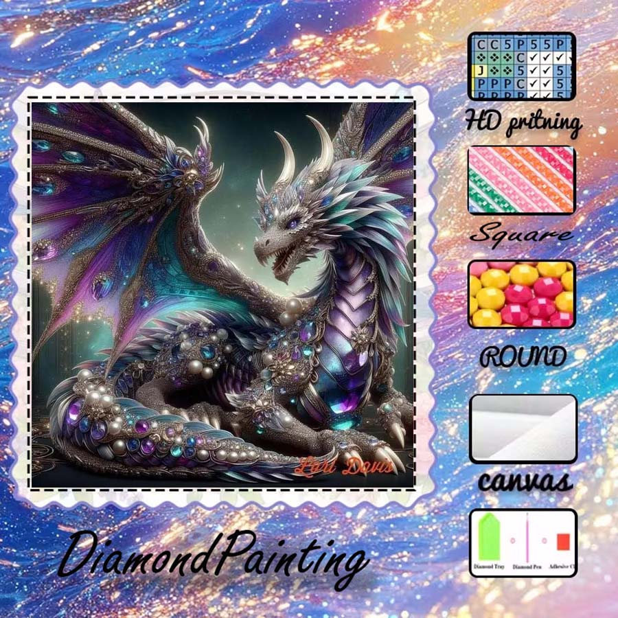 5D Diamond Painting Kit Full Drill - 1 peça de tecido flocado 5D