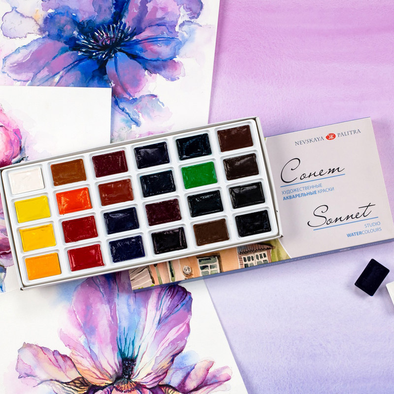 Tintas Sólidas de Aquarela Rus - Watercolor Paint Set Solid Pigment avaliação e preço