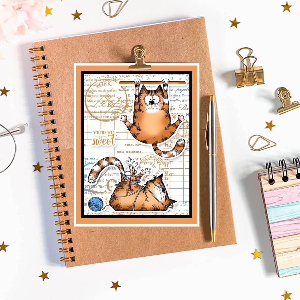 8.3x5.8in gato claro selos ado - Clear Silicone Stamps For Card Making avaliação e preço