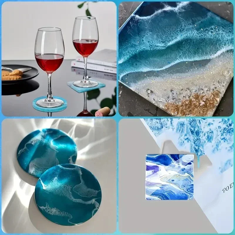 5 Pçs/set DlY Coasters de Copo - Silicone Epoxy Resin Molds Set avaliação e preço