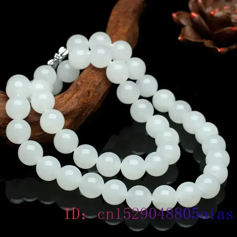 Colar de contas de jade branco - Beading avaliação e preço