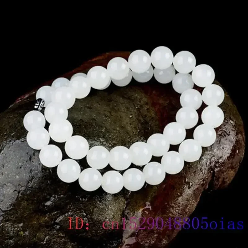 Colar de contas de jade branco - Beading avaliação e preço