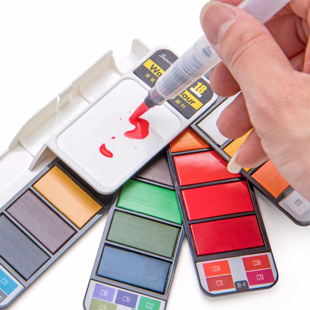 Conjunto de aquarela sólida, p - Watercolor Paint Set Solid Pigment avaliação e preço