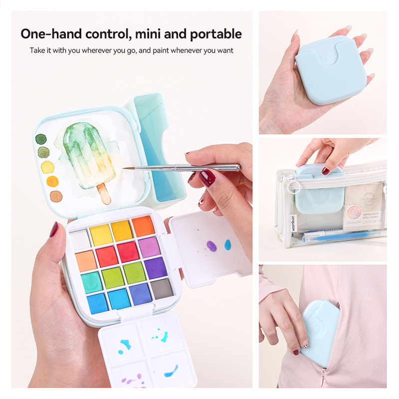 Languo conjunto de pintura aqu - Watercolor Paint Set Solid Pigment avaliação e preço