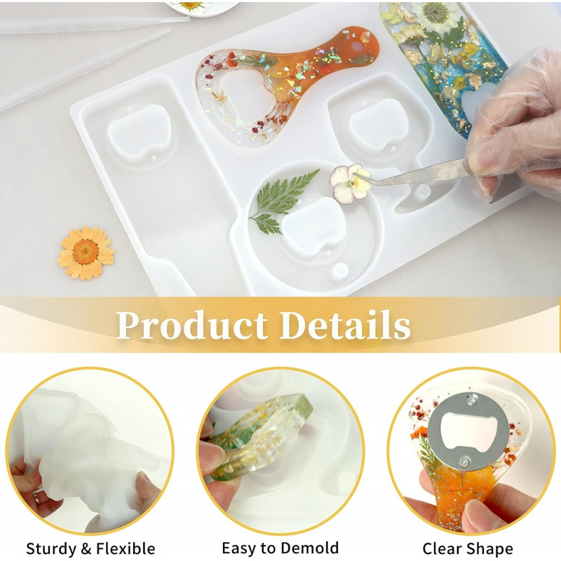 Molde de resina para abridor d - Silicone Epoxy Resin Molds Set avaliação e preço
