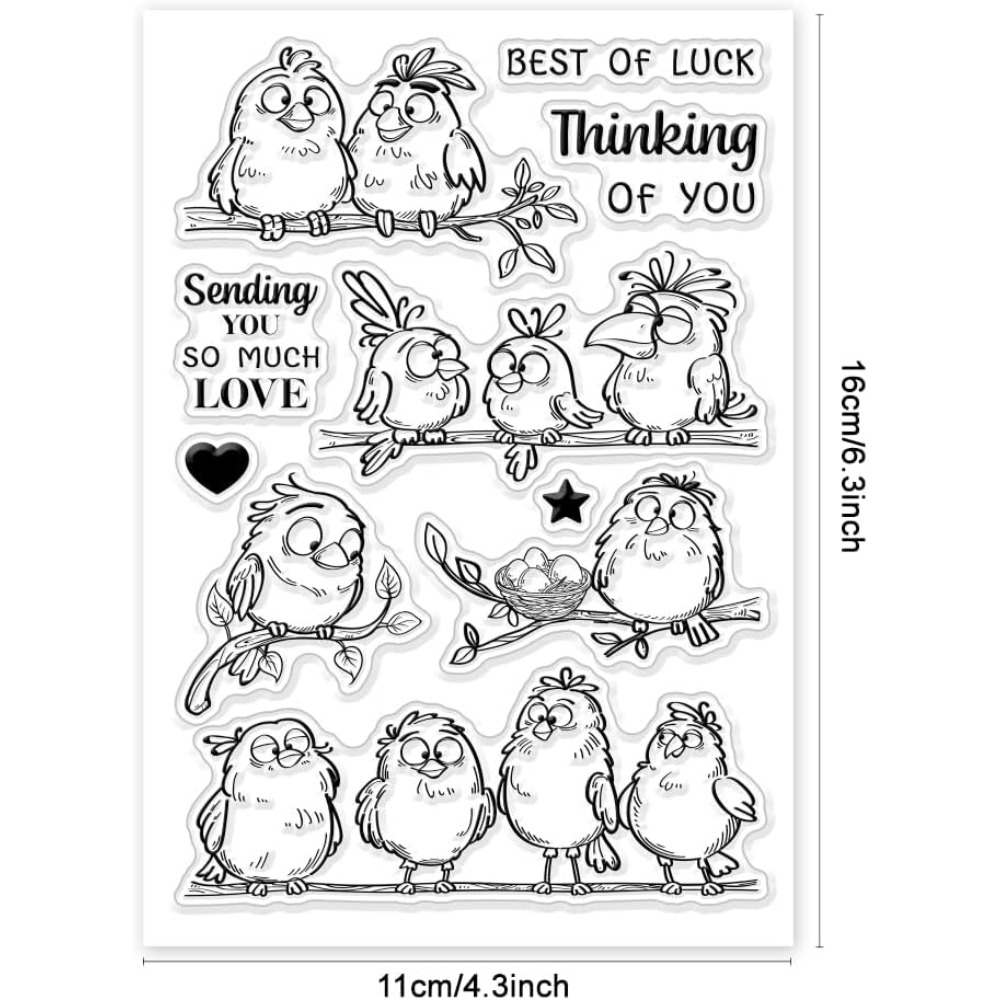 Selos claros de ramos de pássa - Clear Silicone Stamps For Card Making avaliação e preço