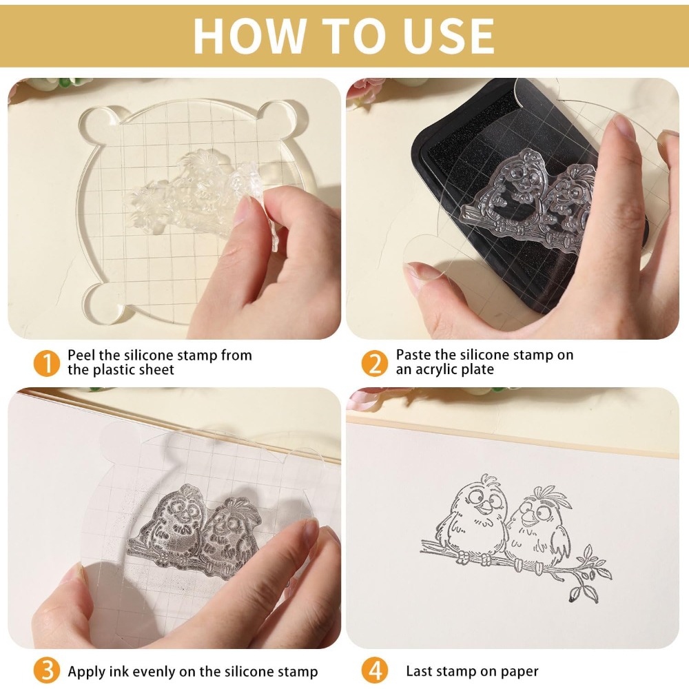 Selos claros de ramos de pássa - Clear Silicone Stamps For Card Making avaliação e preço