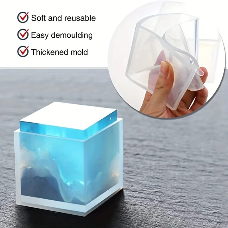5 pçs molde de resina quadrada - Silicone Epoxy Resin Molds Set avaliação e preço