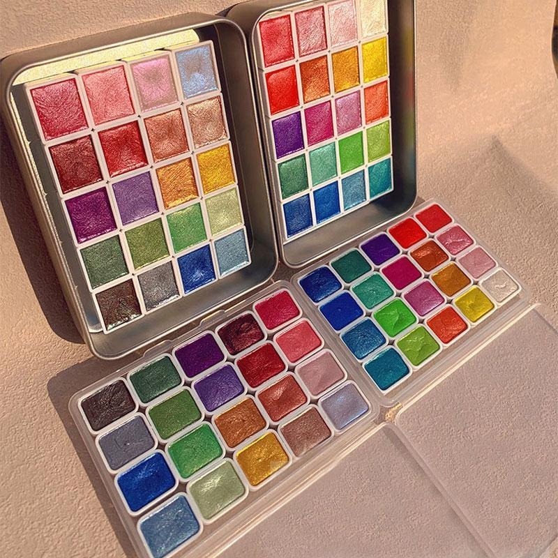 Tintas peroladas portáteis 20  - Watercolor Paint Set Solid Pigment avaliação e preço